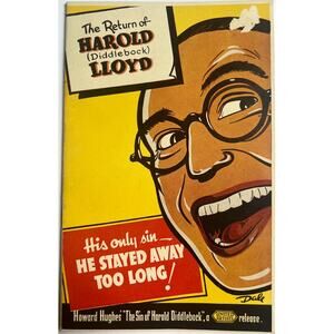 1947 The Return Harold Lloyd Booklet for the Film The Sin of Harold Diddlebock